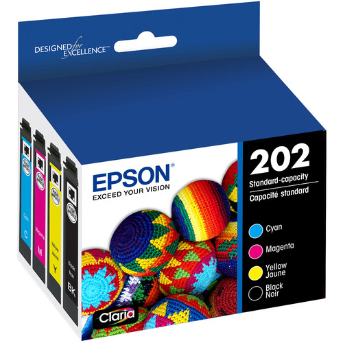Epson Claria 202 Standard-Capacity Ink Cartridge Combo Pack (Black, Cyan, Magenta, Yellow)