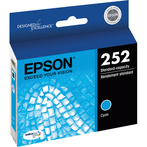 Epson T252 DURABrite Ultra Standard-Capacity Cyan Ink Cartridge with Sensormatic