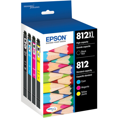 Epson T812 High Capacity Black and Standard Capacity Color Combo Pack
