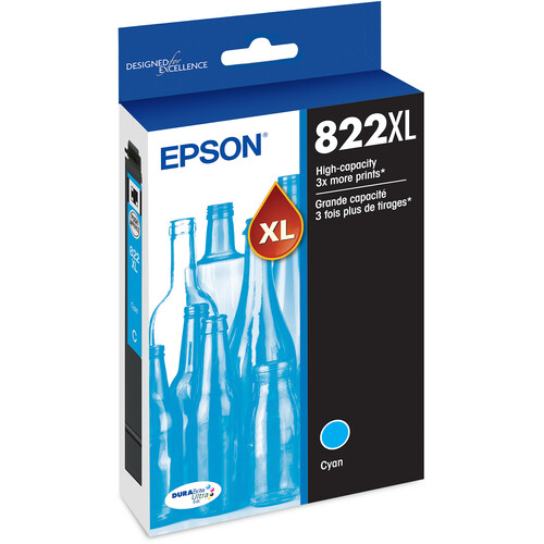 Epson T822 Cyan High Capacity Ink Cartridge with Sensormatic