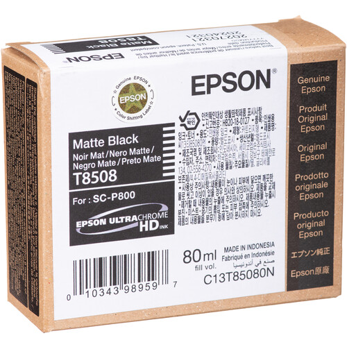 Epson T85080N UltraChrome HD Matte Black Ink Cartridge (80 ml)