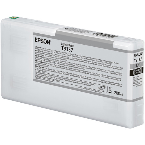 Epson T9137 UltraChrome HDX Light Black Ink Cartridge (200mL)