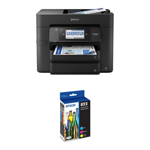 Epson WorkForce Pro WF-4830 All-in-One Inkjet Printer with T822 Standard Capacity Color Combo Pack Kit