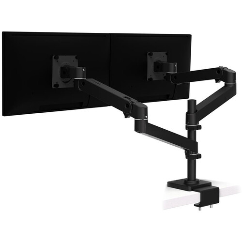 Ergotron LX Pro Dual Stacking Arm with Low Profile C-Clamp Desk Mount for up to 27" Displays (Black)