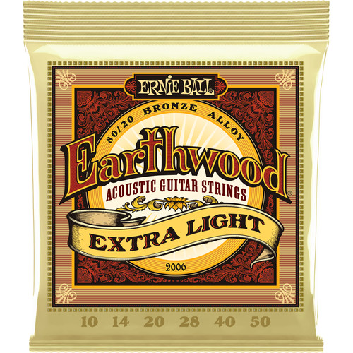 Ernie Ball Earthwood Extra Light Acoustic Guitar Strings 80/20 Bronze (10 - 50)