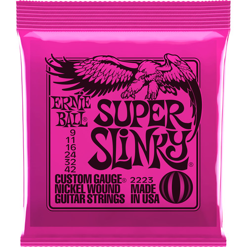 Ernie Ball Super Slinky Nickel Wound Electric Guitar Strings (6-String Set, .009 - .042)