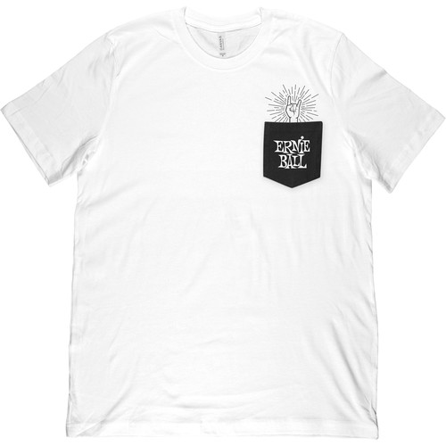 Ernie Ball Rock-On Pocket T-Shirt (Large, White)