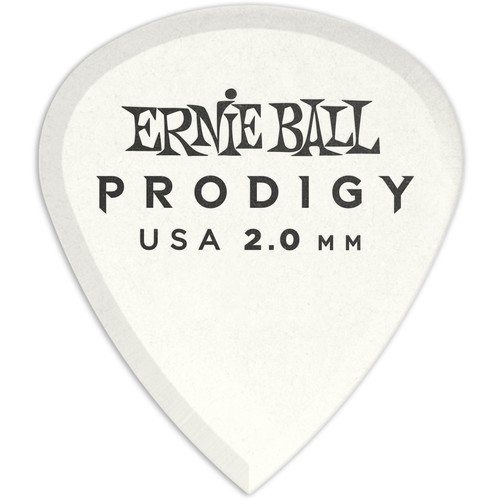 Ernie Ball Mini Prodigy Electric Guitar Picks (2.0mm, White, 6-Pack)