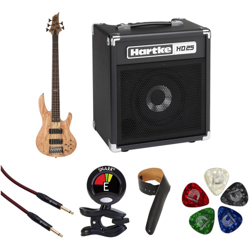 ESP LTD B-205SM 5-String Electric Bass Starter Kit (Natural Satin)