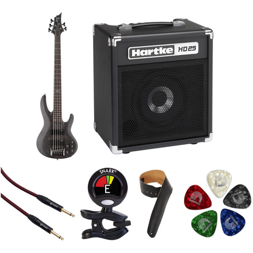 ESP LTD B-205SM 5-String Electric Bass Starter Kit (See Thru Black Satin)