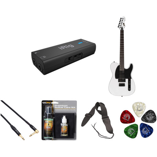 ESP LTD TE-200 Electric Guitar Home Recording Starter Kit (Snow White)