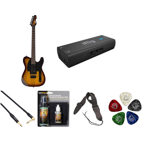 ESP LTD TE-200 Electric Guitar Home Recording Starter Kit (Tobacco Sunburst)