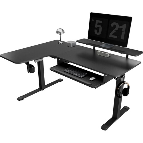 Eureka L-Shaped Standing Desk (Left, Black)