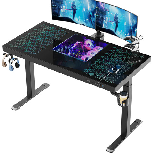 Eureka GTG-EVO Glass Computer Case Standing Desk BHGDI55B1US B&H