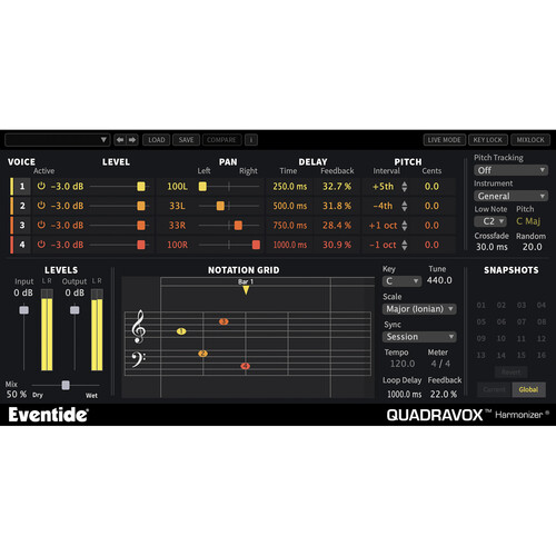 Eventide Quadravox 4-Voice Diatonic Pitch-Shift Plug-In