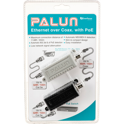 EverFocus PALUN SE Ethernet over Coaxial Converter with PoE