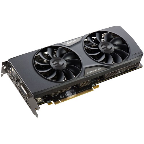 EVGA GeForce GTX 950 FTW Graphics Card with Back 02G-P4-2958-KR