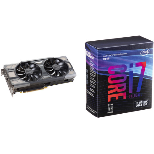 EVGA GeForce GTX 1070 FTW GAMING Graphics Card & Intel Core i7-8700K 6-Core Processor Kit