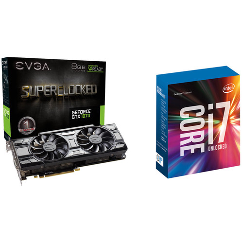 EVGA GeForce GTX 1070 SC GAMING Black Edition Graphics Card & Intel Core i7-7700K 4.2 GHz Quad-Core LGA 1151 Processor Kit