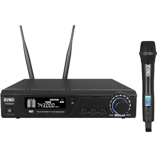 Evno Microphone Systems W1V Wireless Cardioid Condenser Handheld Microphone System (902 to 928 MHz)