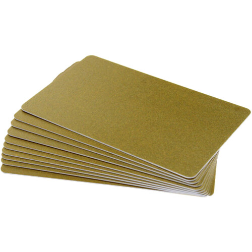 Evolis CR-80 PVC Blank Cards for ID Card Printers (100-Pack, 30-mil, Gold)