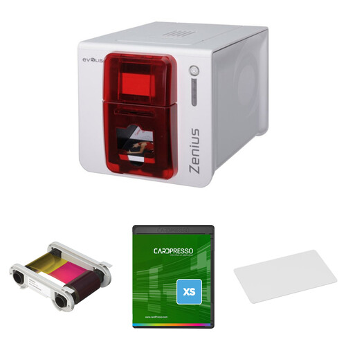 Evolis Zenius Classic Single-Sided ID Card Printer Kit (Fire Red)