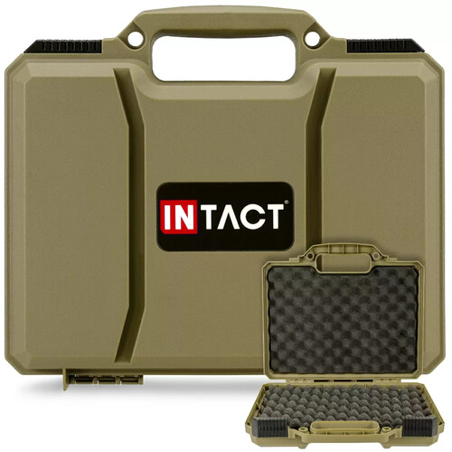Eylar Intact Stacker Hard Shell Handgun Case with Foam (11.7", Green)