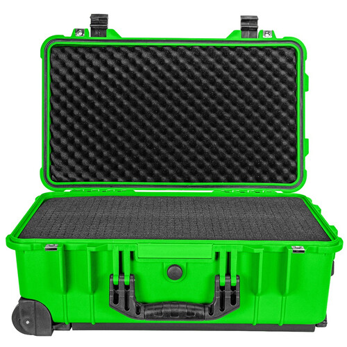 Eylar Carry-On Roller Gear Hard Case with 4-Layer Foam Set (Neon Green, 22")