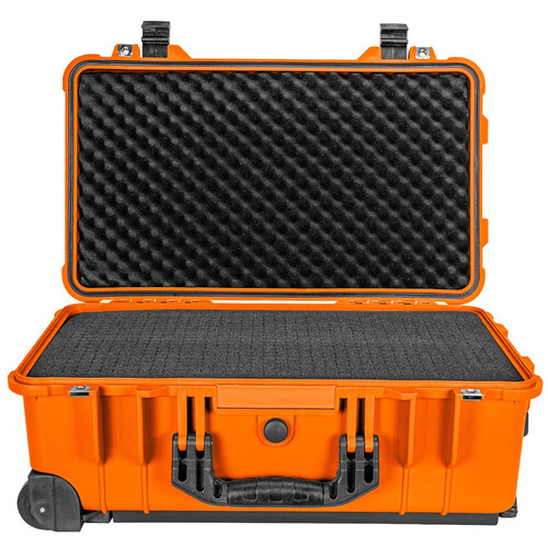 Eylar Carry-On Roller Gear Hard Case with 4-Layer Foam Set (Orange, 22")
