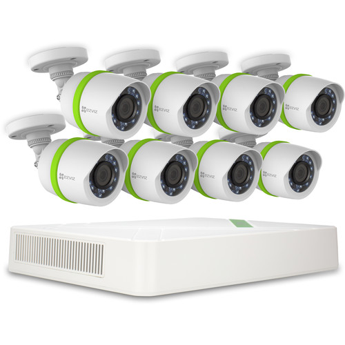 EZVIZ Everyday 720p 16-Channel 720p DVR with 2TB HDD and 8 720p Outdoor Bullet Cameras