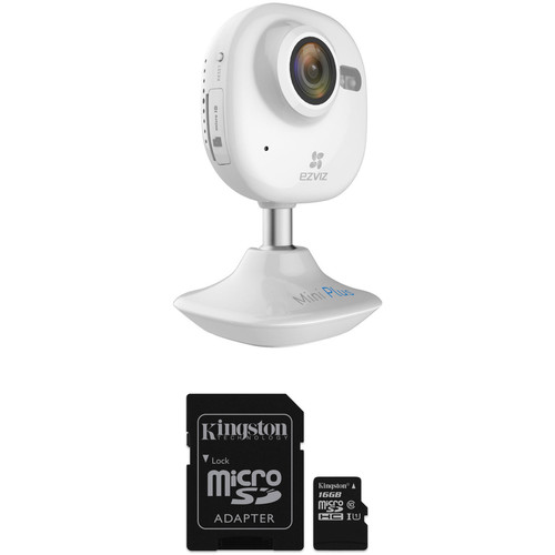 EZVIZ CV-200 Mini Plus 1080p Wi-Fi Camera & 16GB microSD Card Kit (White)