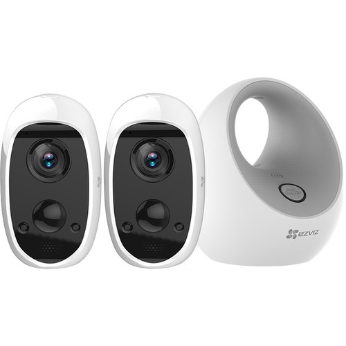 EZVIZ C3A 1080p Outdoor Wi-Fi Camera 2-Pack with W2D Base Station Kit