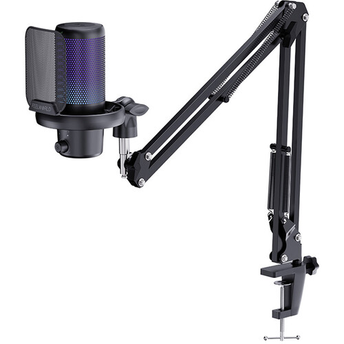 FeelWorld VM1-AS USB-C Gaming Microphone with Boom Arm (Black)