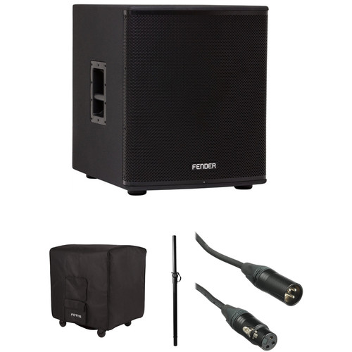 Fender Fortis F-18SUB Powered Subwoofer Kit with Attachment Shaft and Protective Cover