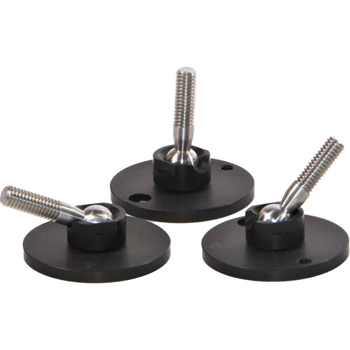 Field Optics Research FTA-19 3-Piece Round Gimbal Tripod Foot Set (Black)