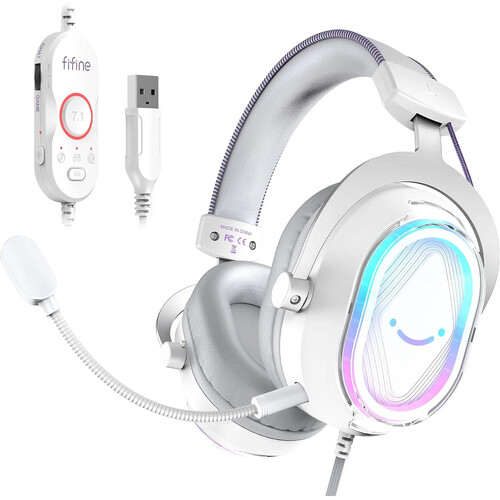 FIFINE AmpliGame H13 USB Gaming Headset (White)