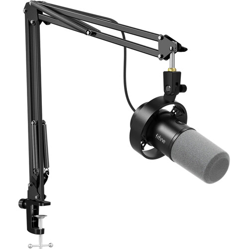 FIFINE AmpliTank K688CT USB/XLR Dynamic Microphone with Boom Arm Stand (Black)