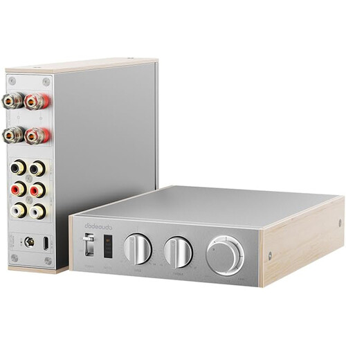 FiiO Level 1 2.1-Channel Compact Power Amplifier with Bluetooth 6.0 (Silver with Maple Sides)