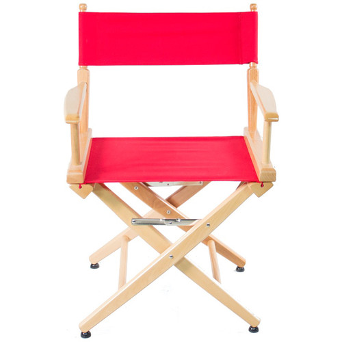 Filmcraft Pro Series Short Director's Chair (18", Natural Frame, Red Canvas)