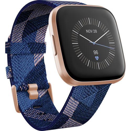 Fitbit Versa 2 Special Edition Health & Fitness Smartwatch (Navy & Pink Woven / Copper Rose Aluminum)