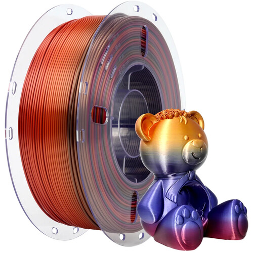 FlashForge 1.75mm PLA Silk Filament (2.2 lb, Rainbow Waltz)