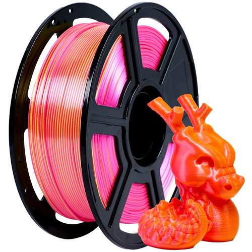 FlashForge 1.75mm PLA Silk Filament (2.2 lb, Pink/Yellow)