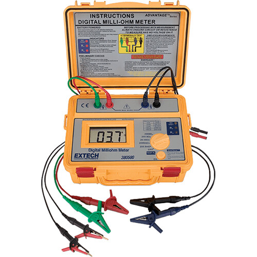 FLIR Battery Powered Milliohm Meter with 4-Wire Harness and NIST