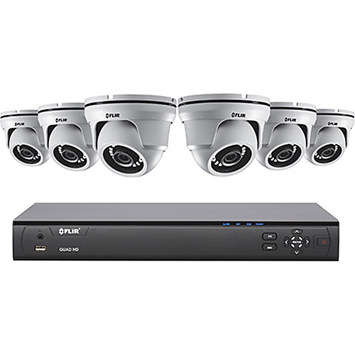 FLIR MPX Series M5108364 8-Channel 4MP DVR with 3TB HDD and 6 4MP Outdoor HD-CVI Dome Cameras