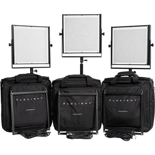 FloLight 3x MicroBeam 1024 Daylight LED Video Lighting Kit