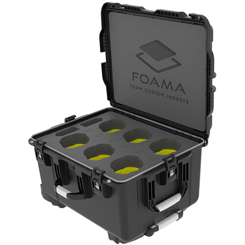 Foama Wheeled Hard Case for Set of Six ARRI Signature Prime Lenses (Yellow Foam Insert)