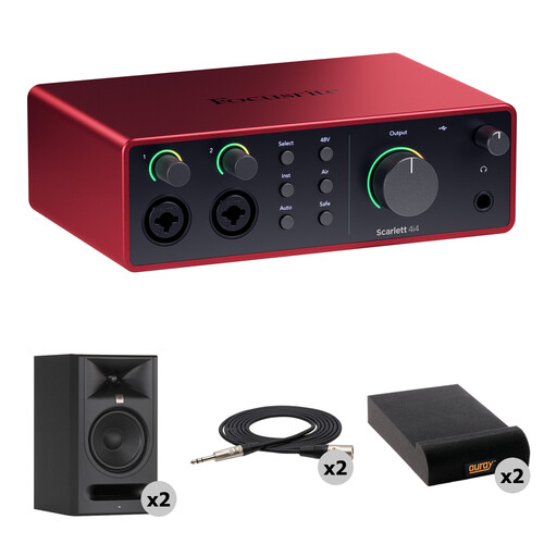 Focusrite Scarlett 4i4 USB-C Audio/MIDI Interface Mixing Kit with Monitors and Cables (4th Generation)