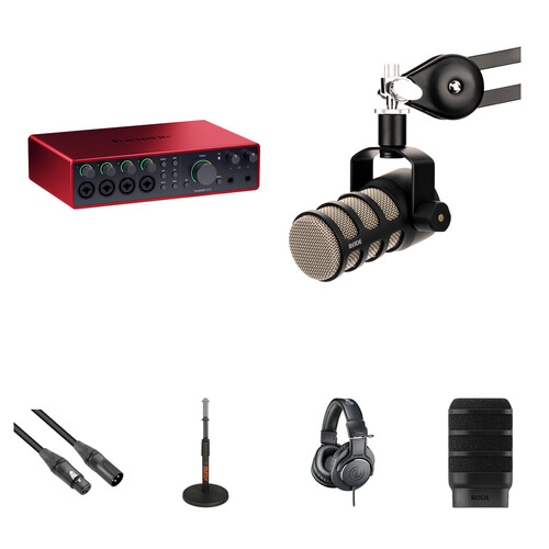 Focusrite Scarlett 18i16 USB-C Audio/MIDI Interface with One-Person Podcasting Kit (4th Generation)