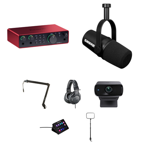 Focusrite Scarlett 2i2 USB-C Audio Interface (4th Generation) Complete Streamer Kit