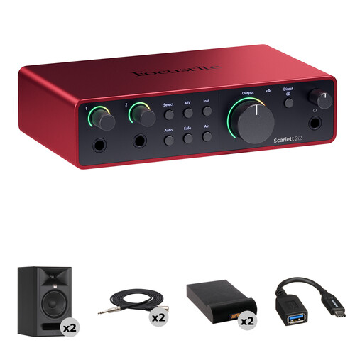 Focusrite Scarlett 2i2 USB-C Audio Interface (4th Generation) Kit with JBL 305P MkII Speakers
